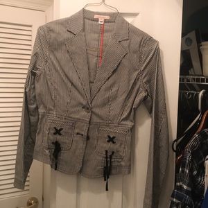 Pinstripe blazer with lacing